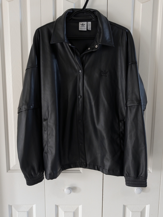 adidas Jackets & Blazers - Adidas Originals Faux Leather Track Jacket